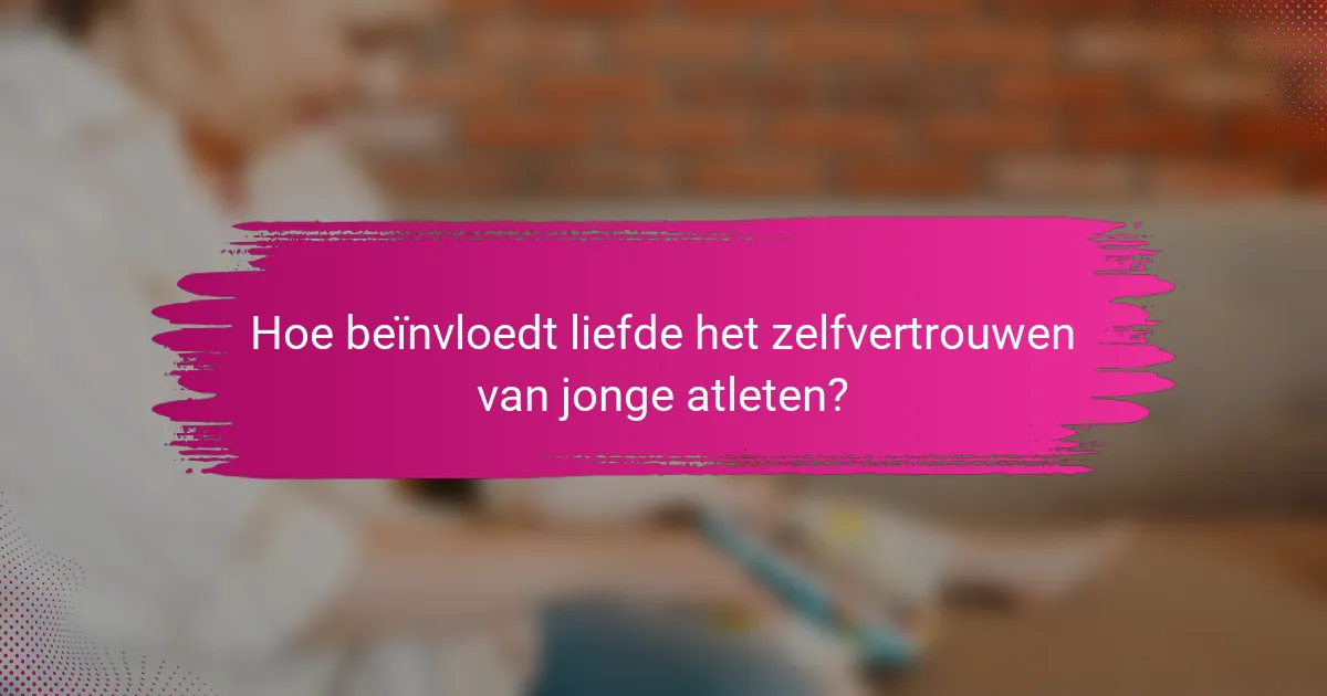Hoe beïnvloedt liefde het zelfvertrouwen van jonge atleten?