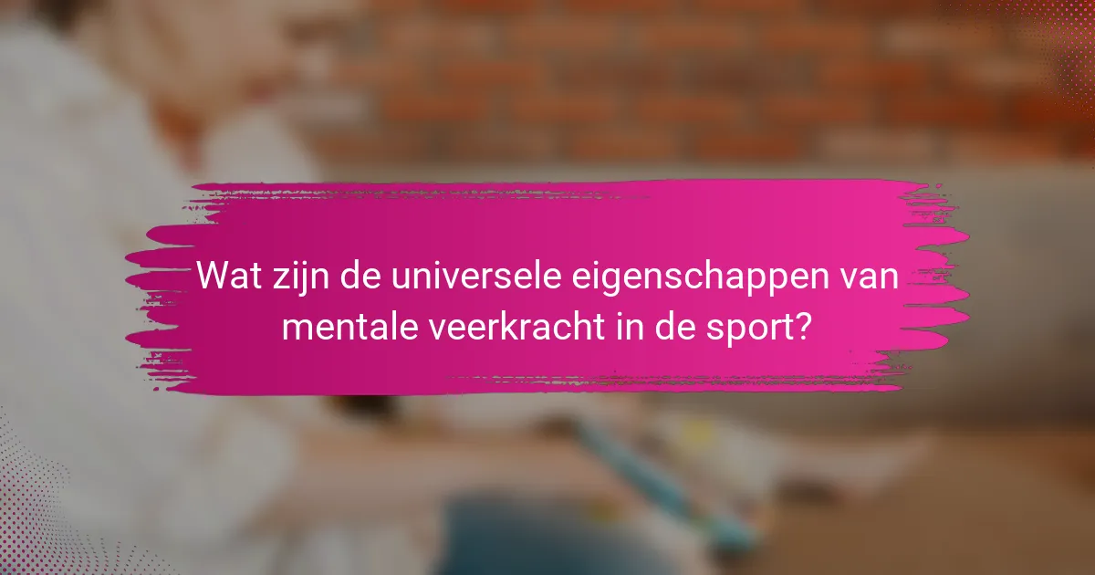 Wat zijn de universele eigenschappen van mentale veerkracht in de sport?