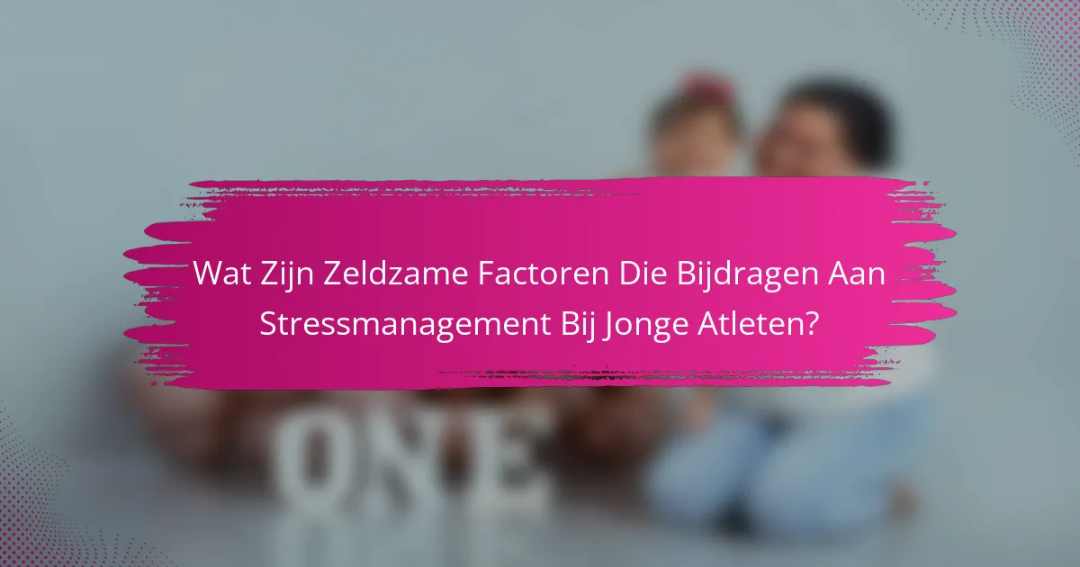 Wat Zijn Zeldzame Factoren Die Bijdragen Aan Stressmanagement Bij Jonge Atleten?