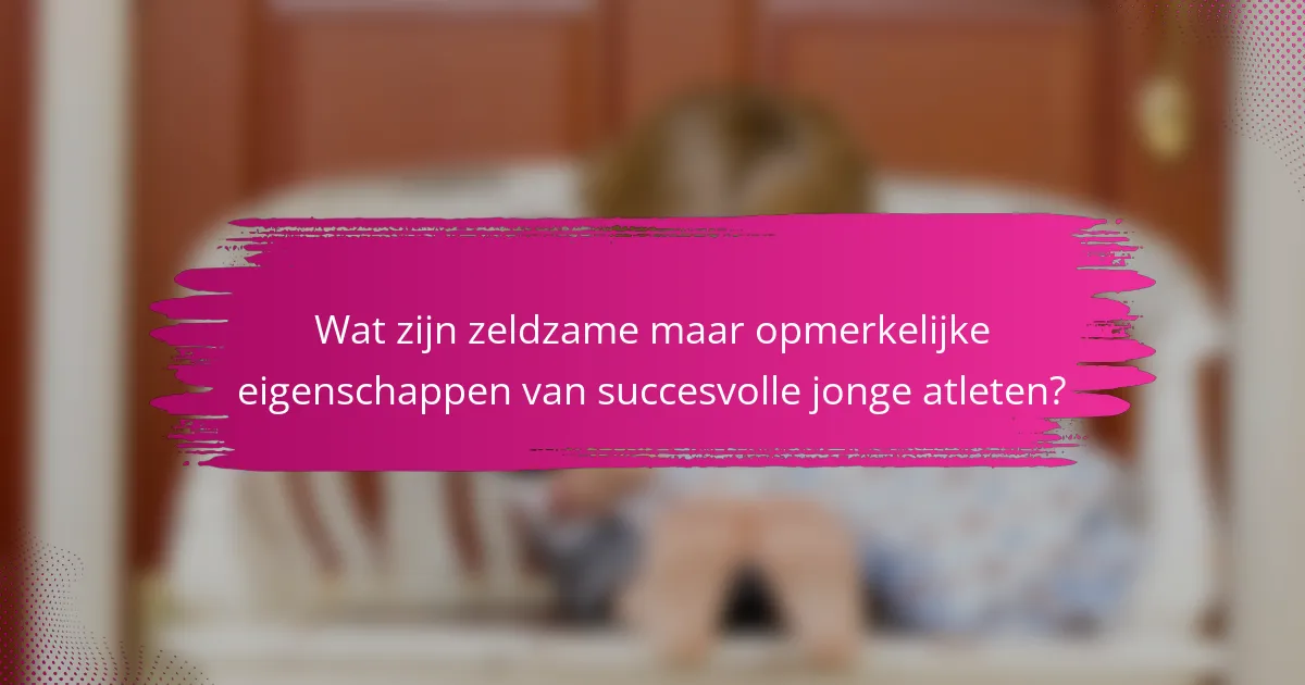 Wat zijn zeldzame maar opmerkelijke eigenschappen van succesvolle jonge atleten?