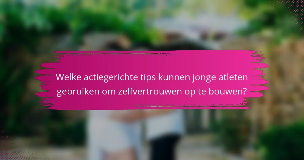 Welke actiegerichte tips kunnen jonge atleten gebruiken om zelfvertrouwen op te bouwen?