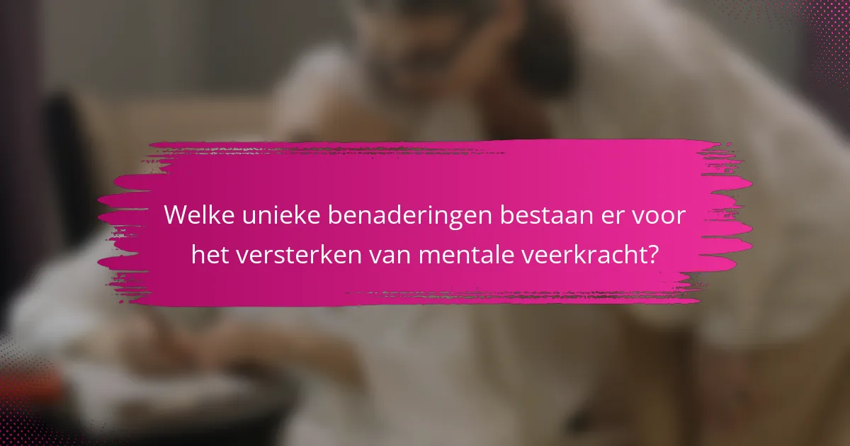 Welke unieke benaderingen bestaan er voor het versterken van mentale veerkracht?