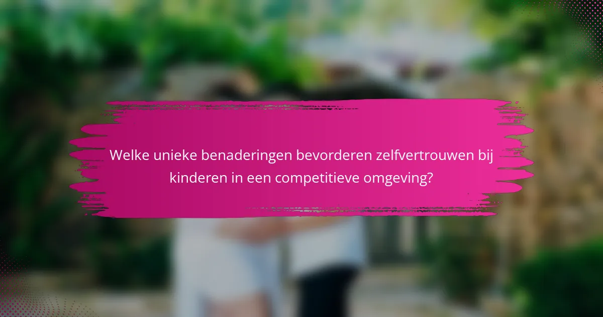 Welke unieke benaderingen bevorderen zelfvertrouwen bij kinderen in een competitieve omgeving?