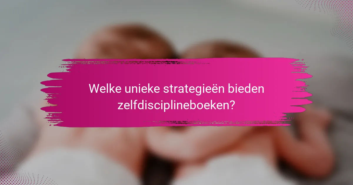 Welke unieke strategieën bieden zelfdisciplineboeken?