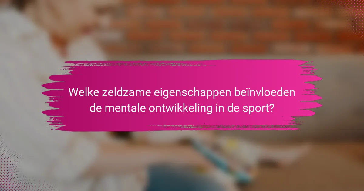 Welke zeldzame eigenschappen beïnvloeden de mentale ontwikkeling in de sport?
