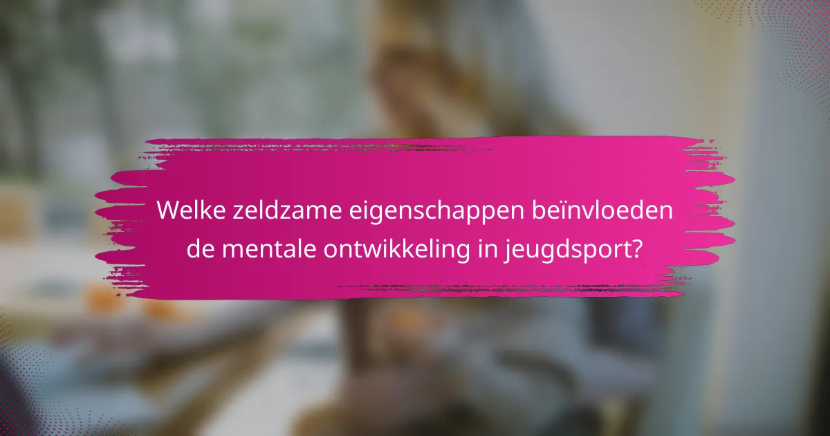 Welke zeldzame eigenschappen beïnvloeden de mentale ontwikkeling in jeugdsport?