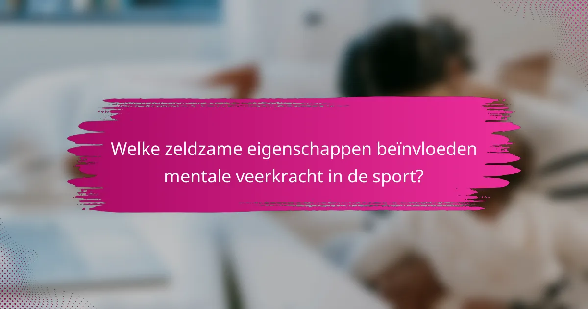 Welke zeldzame eigenschappen beïnvloeden mentale veerkracht in de sport?