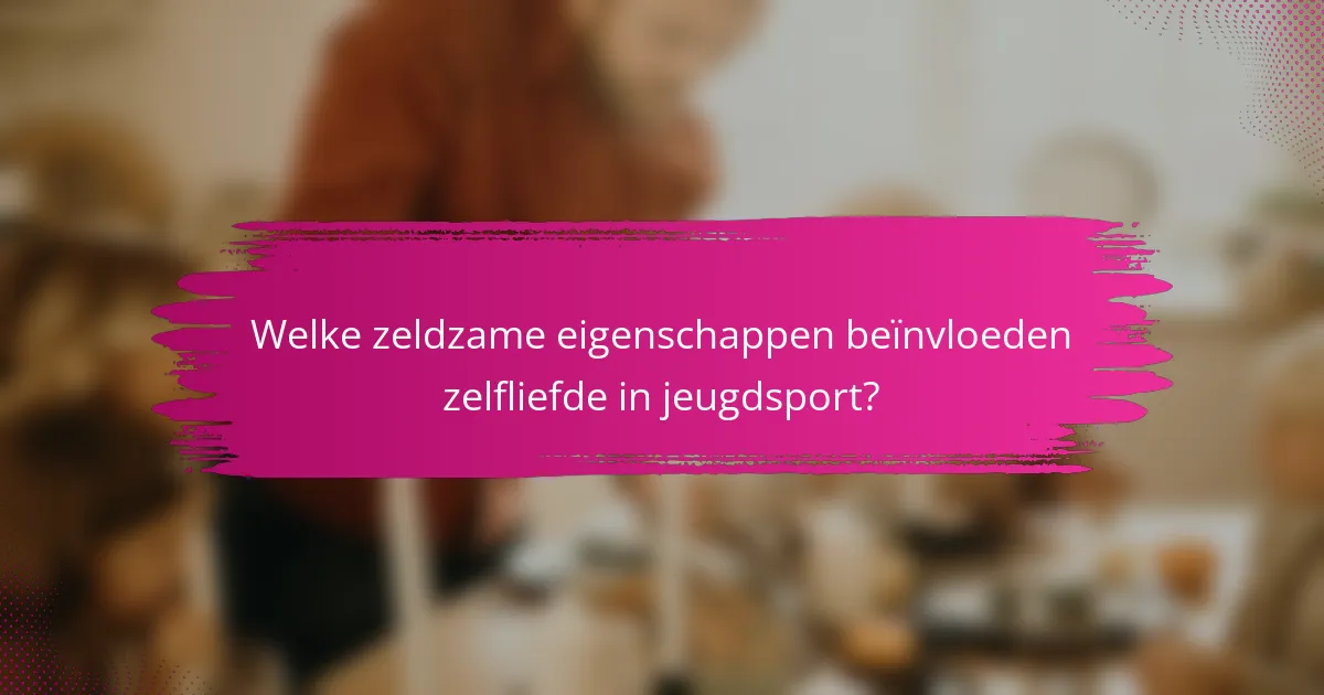 Welke zeldzame eigenschappen beïnvloeden zelfliefde in jeugdsport?