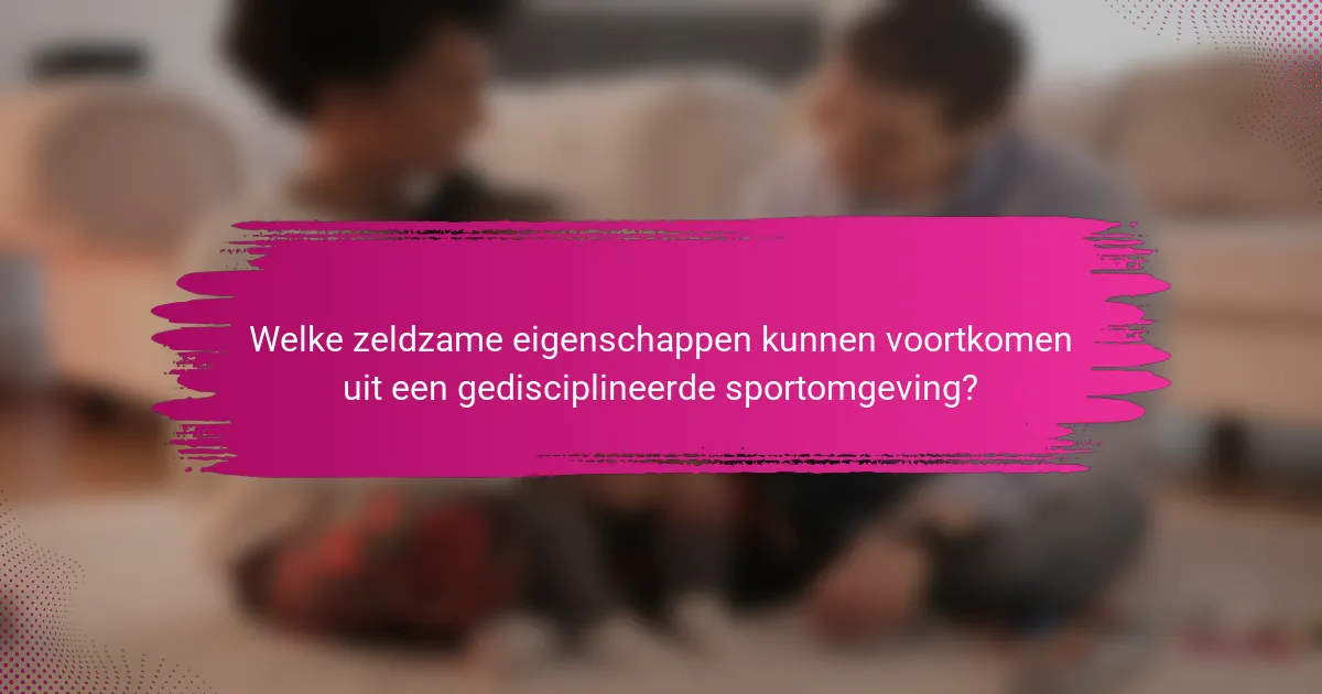 Welke zeldzame eigenschappen kunnen voortkomen uit een gedisciplineerde sportomgeving?