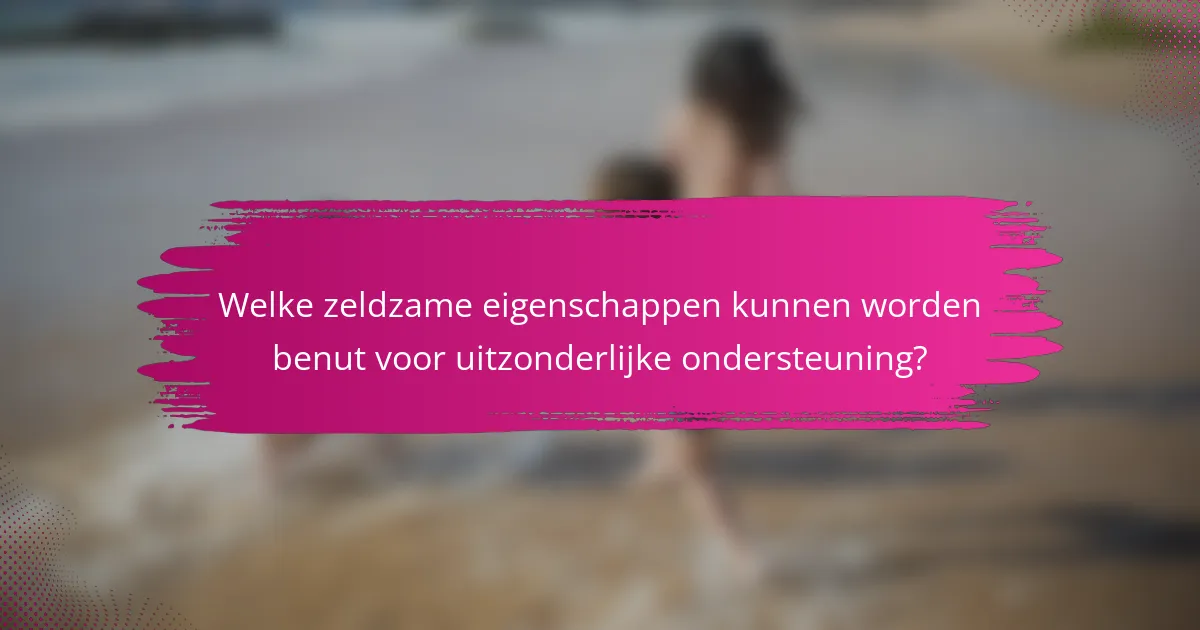 Welke zeldzame eigenschappen kunnen worden benut voor uitzonderlijke ondersteuning?