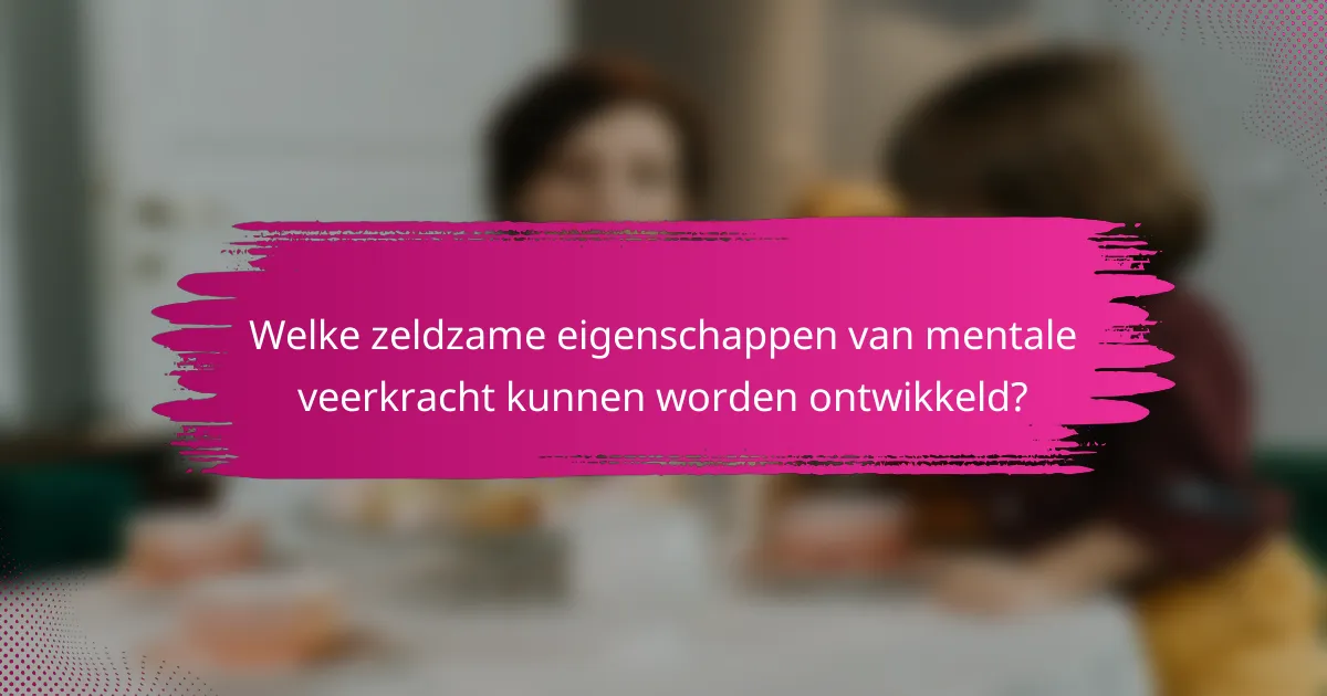 Welke zeldzame eigenschappen van mentale veerkracht kunnen worden ontwikkeld?