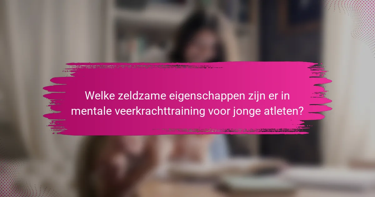 Welke zeldzame eigenschappen zijn er in mentale veerkrachttraining voor jonge atleten?