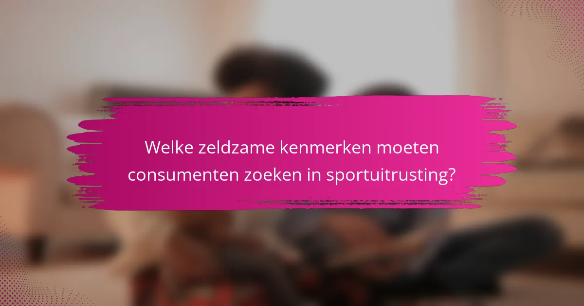Welke zeldzame kenmerken moeten consumenten zoeken in sportuitrusting?