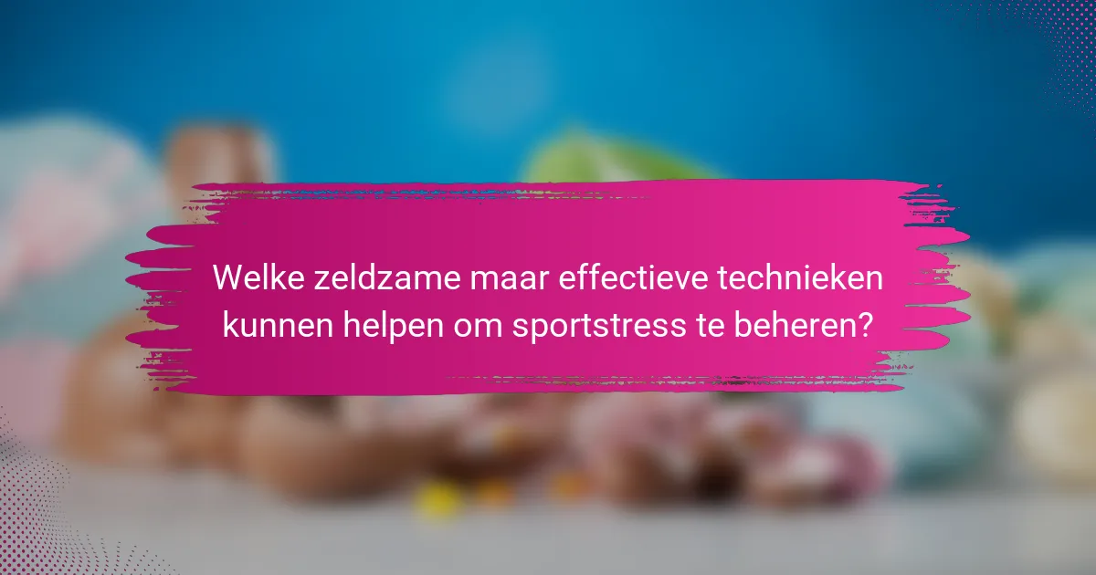 Welke zeldzame maar effectieve technieken kunnen helpen om sportstress te beheren?