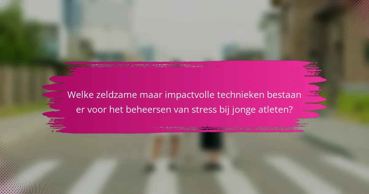 Welke zeldzame maar impactvolle technieken bestaan er voor het beheersen van stress bij jonge atleten?