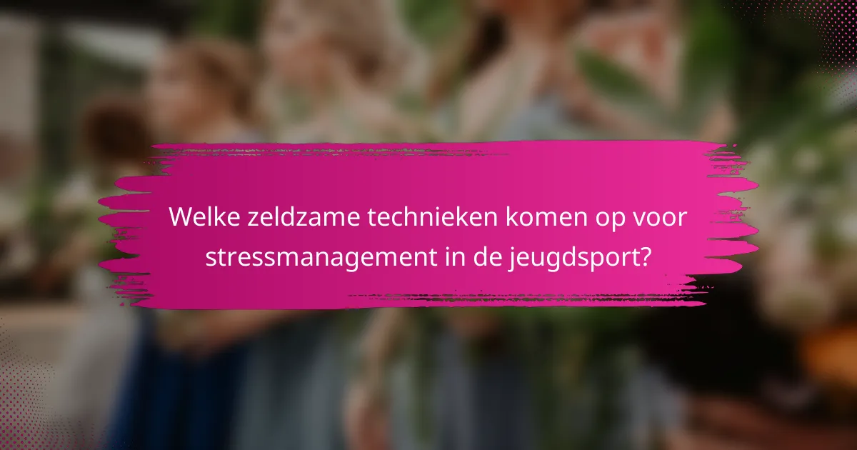 Welke zeldzame technieken komen op voor stressmanagement in de jeugdsport?